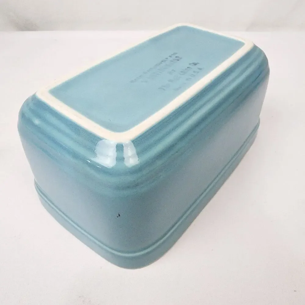 Westinghouse Refrigerator Covered Dish by Hall China Ohio Blue & Yellow 7